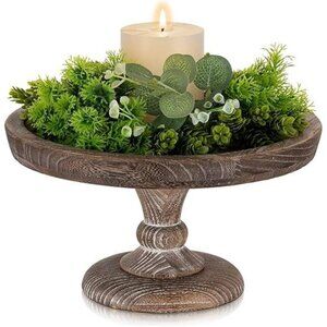 Accents | Round Wood Display Riser Rustic Wooden Risers Pedestal Plate ...